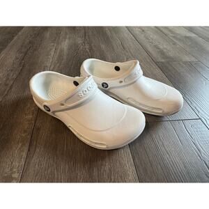 Crocs at Work White Slip Resistant Clogs Size M6 W8‎ (small flaw)
